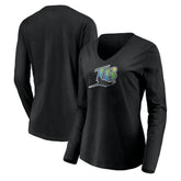 Tampa Bay Rays Women's Cooperstown Collection Wahconah Long Sleeve V-Neck T-Shirt for sale