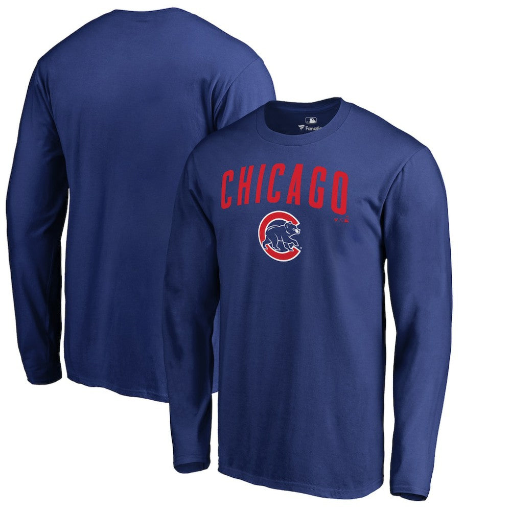 Chicago Cubs Team Lockup Long Sleeve T-Shirt Discount