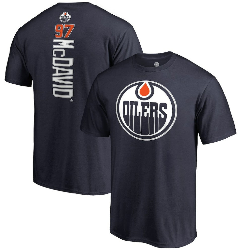 Connor McDavid Edmonton Oilers Backer Name & Number T-Shirt - Navy | NHL online