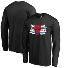 Chicago Bulls Hometown Collection Chicago Flag Long Sleeve T-Shirt Black