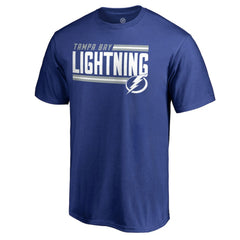 Tampa Bay Lightning Iconic Collection On Side Stripe T-Shirt - Blue | NHL Clearance
