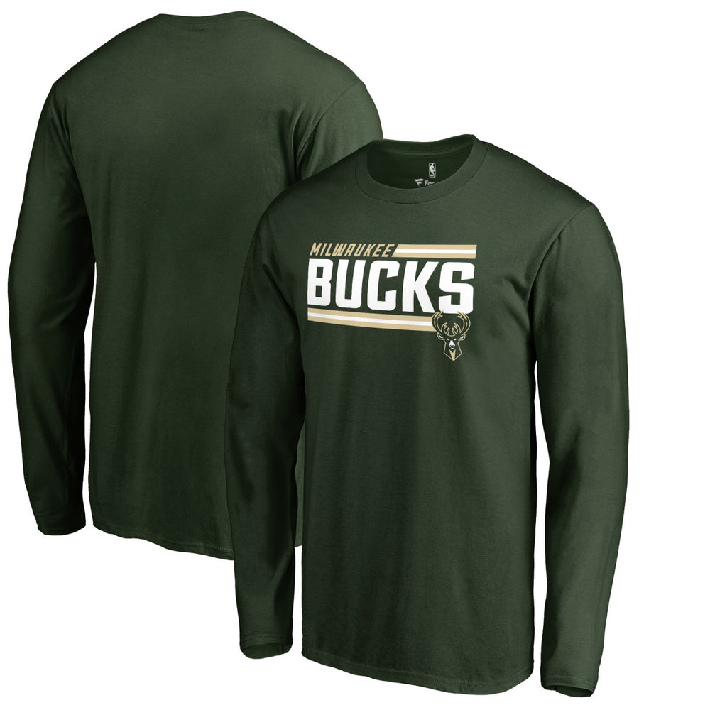 Milwaukee Bucks Onside Stripe Long Sleeve T-Shirt Hunter Green