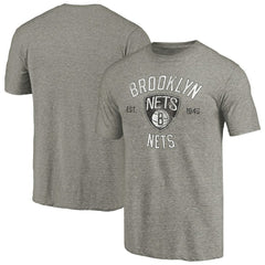 Brooklyn Nets Team Heritage Tri-Blend T-Shirt Gray