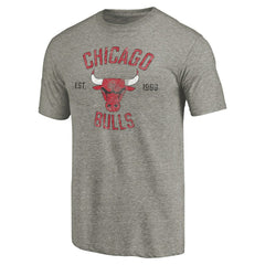 Chicago Bulls Team Heritage Tri-Blend T-Shirt Gray