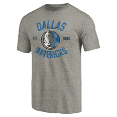 Dallas Mavericks Team Heritage Tri-Blend T-Shirt Gray
