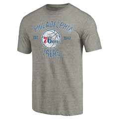 Philadelphia 76ers Team Heritage Tri-Blend T-Shirt Gray