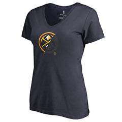 Denver Nuggets Women's X-Ray Slim Fit V-Neck T-Shirt Navy