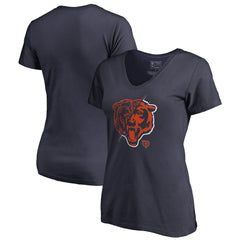 Chicago Bears Women's X-Ray Slim Fit V-Neck T-Shirt - Navy - NFL