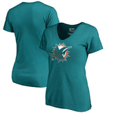 Miami Dolphins Women's X-Ray Slim Fit V-Neck T-Shirt - Aqua - NFL