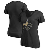 New Orleans Saints Women's X-Ray Slim Fit V-Neck T-Shirt - Black - NFL