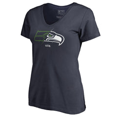 Seattle Seahawks Women's X-Ray V-Neck T-Shirt - Navy - NFL