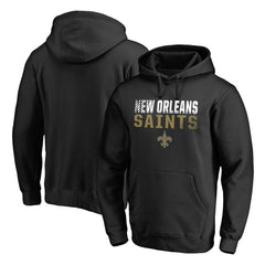 New Orleans Saints Iconic Collection Fade Out Pullover Hoodie - Black - NFL
