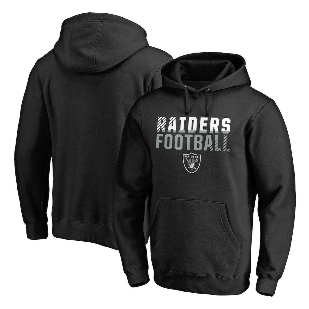 Las Vegas Raiders Iconic Collection Fade Out Pullover Hoodie - Black - NFL