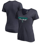 Seattle Mariners Women's Script Assist V-Neck T-Shirt Discount
