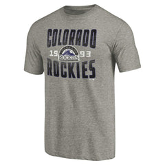 Colorado Rockies Cooperstown Collection Antique Stack Tri-Blend T-Shirt Online