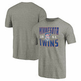 Minnesota Twins Cooperstown Collection Antique Stack Tri-Blend T-Shirt Outlet