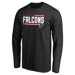 Atlanta Falcons Iconic Collection On Side Stripe Long Sleeve T-Shirt - Black - NFL