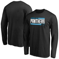 Carolina Panthers Iconic Collection On Side Stripe Long Sleeve T-Shirt - Black - NFL