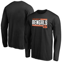 Cincinnati Bengals Iconic Collection On Side Stripe Long Sleeve T-Shirt - Black - NFL