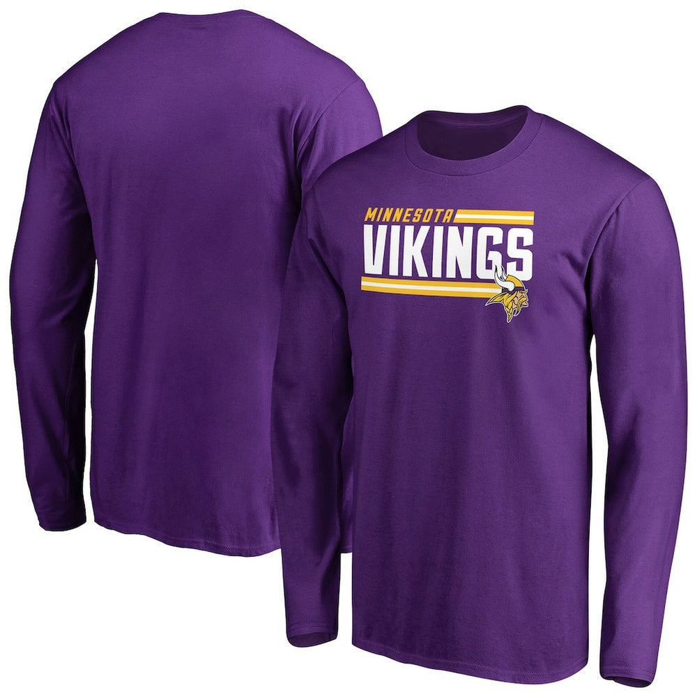 Minnesota Vikings Iconic Collection On Side Stripe Long Sleeve T-Shirt - Purple - NFL