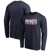 New England Patriots Iconic Collection On Side Stripe Long Sleeve T-Shirt - Navy - NFL
