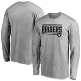 Las Vegas Raiders Iconic Collection On Side Stripe Long Sleeve T-Shirt - Ash - NFL