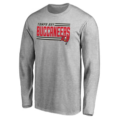 Tampa Bay Buccaneers Iconic Collection On Side Stripe Long Sleeve T-Shirt - Ash - NFL