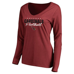Arizona Cardinals Women's Iconic Collection Script Assist Long Sleeve V-Neck T-Shirt - Cardinal - NFL