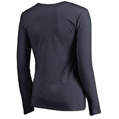 Chicago Bears Women's Iconic Collection Script Assist Long Sleeve V-Neck T-Shirt - Navy - NFL
