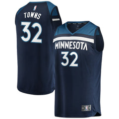 Fanatics Karl-Anthony Towns Minnesota Timberwolves Fast Break Replica Player Jersey Navy Icon Edition