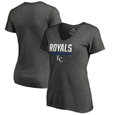 Kansas City Royals Women's Win Stripe V-Neck T-Shirt Sale