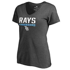 Tampa Bay Rays Women's Win Stripe V-Neck T-Shirt Sale