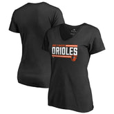 Baltimore Orioles Women's Onside Stripe V-Neck T-Shirt Outlet
