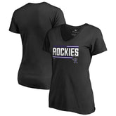 Colorado Rockies Women's Onside Stripe V-Neck T-Shirt Online