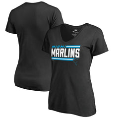 Miami Marlins Women's Onside Stripe V-Neck T-Shirt Near Me