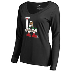 Los Angeles Dodgers Women's Hometown Collection Cali Flag Long Sleeve V-Neck T-Shirt Online
