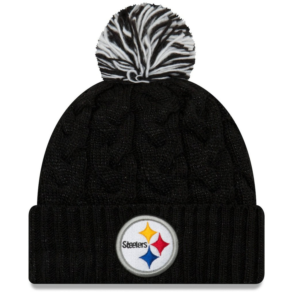 Pittsburgh Steelers New Era Women's Cozy Cable Cuffed Knit Hat - Black - NFL
