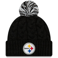 Pittsburgh Steelers New Era Women's Cozy Cable Cuffed Knit Hat - Black - NFL