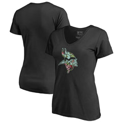 Minnesota Vikings Women's Lovely V-Neck T-Shirt - Black - NFL