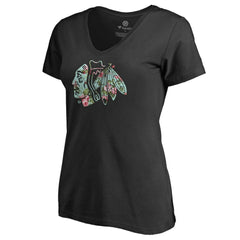Chicago Blackhawks Women's Lovely V-Neck T-Shirt - Black | NHL near me