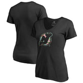 New Jersey Devils Women's Lovely V-Neck T-Shirt - Black | NHL Clearance