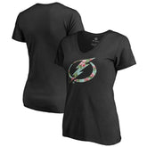 Tampa Bay Lightning Women's Lovely V-Neck T-Shirt - Black | NHL Clearance