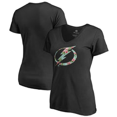 Tampa Bay Lightning Women's Lovely V-Neck T-Shirt - Black | NHL Clearance