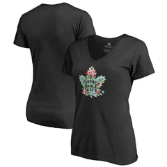 Toronto Maple Leafs Women's Lovely V-Neck T-Shirt - Black | NHL sale