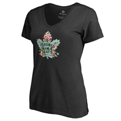 Toronto Maple Leafs Women's Lovely V-Neck T-Shirt - Black | NHL sale