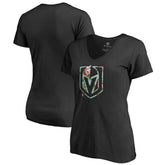 Vegas Golden Knights Women's Lovely V-Neck T-Shirt - Black | NHL Lifestyle