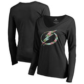 Tampa Bay Lightning Women's Lovely Long Sleeve V-Neck T-Shirt - Black | NHL discount
