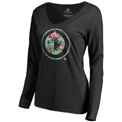 Winnipeg Jets Women's Lovely Long Sleeve V-Neck T-Shirt - Black | NHL discount