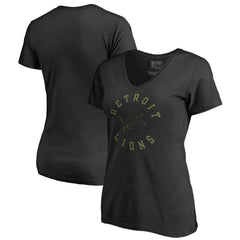Detroit Lions Women's Camo Collection Liberty V-Neck T-Shirt - Black - NFL
