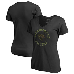 Jacksonville Jaguars Women's Camo Collection Liberty V-Neck T-Shirt - Black - NFL
